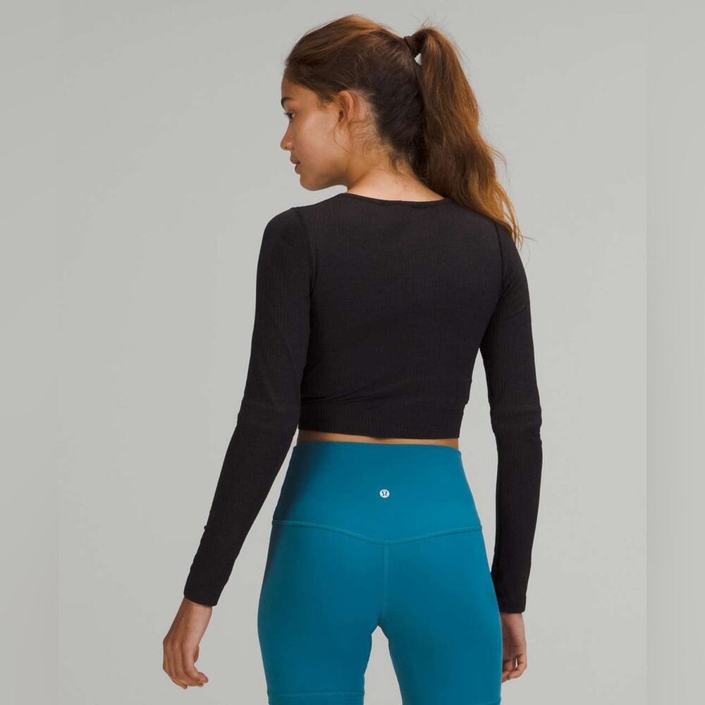 Lululemon Ebb to Street Long Sleeve Black Size 4 - Picture 7 of 9